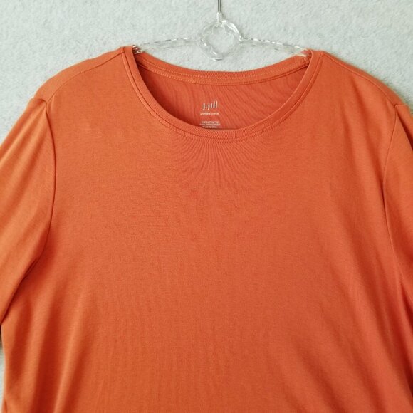 J Jill Perfect Pima M Side Button Tee Tunic Stretch Top Pullover Comfy Casual - Picture 3 of 13